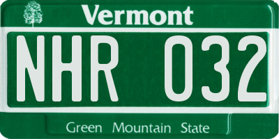 VT license plate NHR032