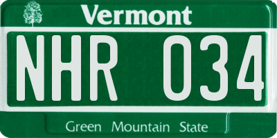 VT license plate NHR034