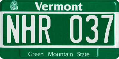 VT license plate NHR037