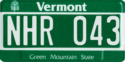 VT license plate NHR043