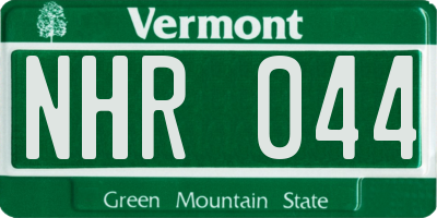 VT license plate NHR044