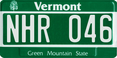 VT license plate NHR046