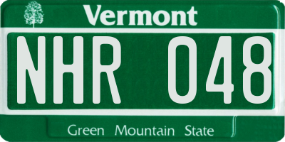 VT license plate NHR048