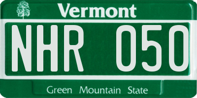VT license plate NHR050