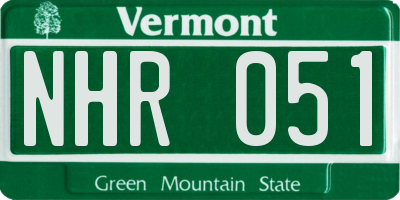 VT license plate NHR051