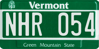 VT license plate NHR054