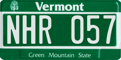 VT license plate NHR057