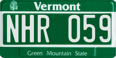 VT license plate NHR059