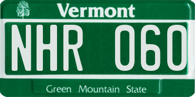 VT license plate NHR060