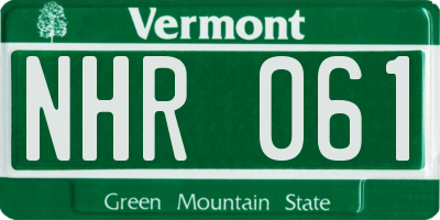 VT license plate NHR061