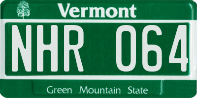VT license plate NHR064