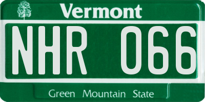 VT license plate NHR066