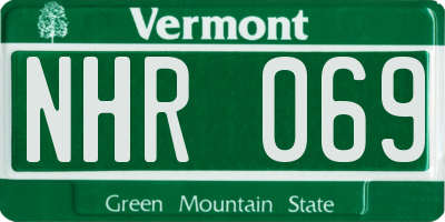 VT license plate NHR069