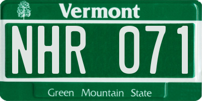 VT license plate NHR071