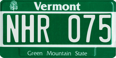 VT license plate NHR075