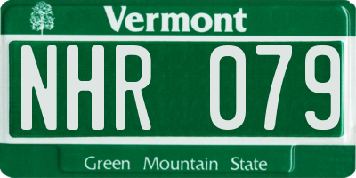 VT license plate NHR079