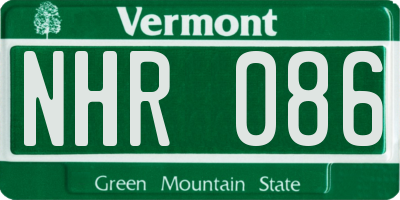 VT license plate NHR086