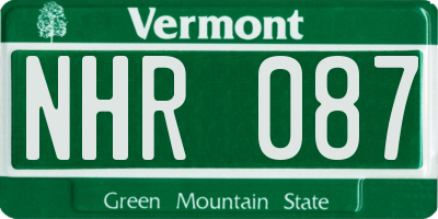 VT license plate NHR087