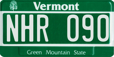 VT license plate NHR090