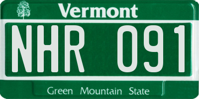 VT license plate NHR091
