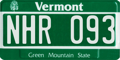 VT license plate NHR093