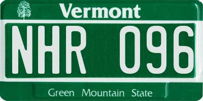 VT license plate NHR096