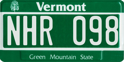 VT license plate NHR098
