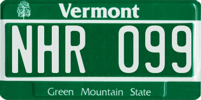 VT license plate NHR099