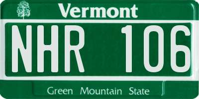 VT license plate NHR106