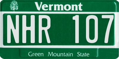 VT license plate NHR107