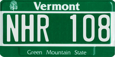 VT license plate NHR108