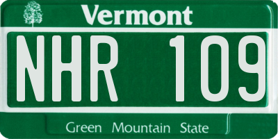VT license plate NHR109