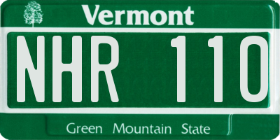VT license plate NHR110