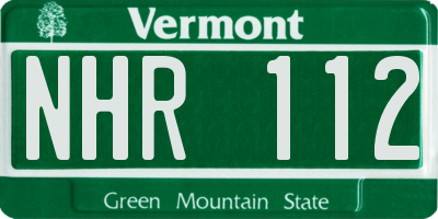VT license plate NHR112