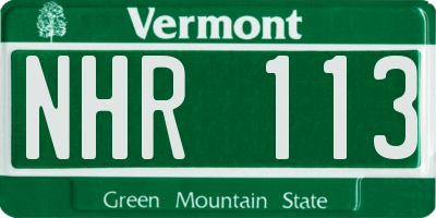 VT license plate NHR113