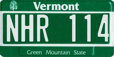 VT license plate NHR114