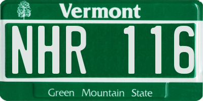 VT license plate NHR116