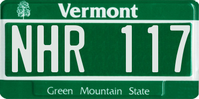 VT license plate NHR117