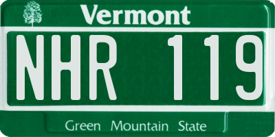 VT license plate NHR119