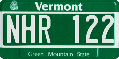 VT license plate NHR122