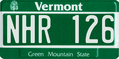 VT license plate NHR126