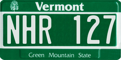 VT license plate NHR127