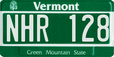 VT license plate NHR128