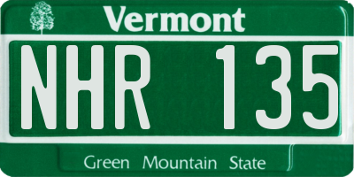 VT license plate NHR135