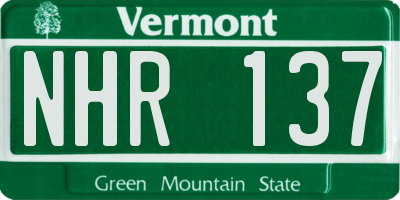 VT license plate NHR137