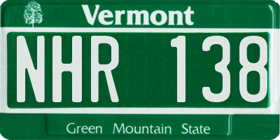VT license plate NHR138