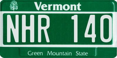 VT license plate NHR140