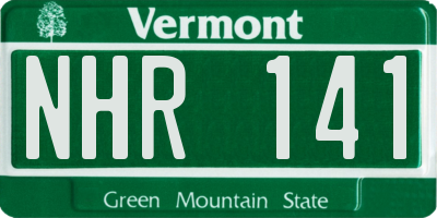 VT license plate NHR141