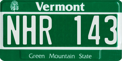 VT license plate NHR143