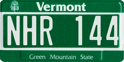 VT license plate NHR144